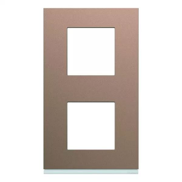 Plaque de finition Gallery 2 postes Ros� verticale entraxe 71 mm (WXP0542)