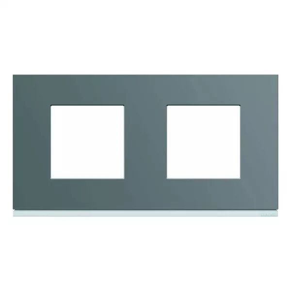 Plaque de finition Gallery 2 postes Taupe horizontale entraxe 71 mm (WXP0912)