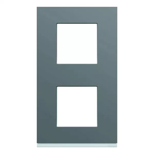 Plaque de finition Gallery 2 postes Taupe verticale entraxe 71 mm (WXP0942)