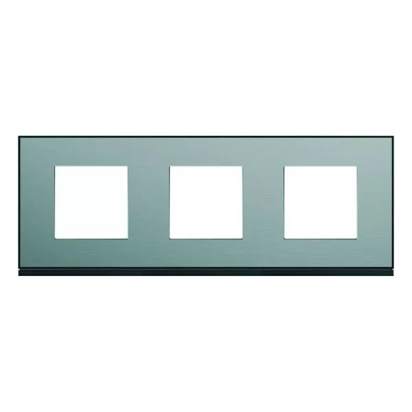 Plaque de finition Gallery 3 postes horizontale Acier entraxe 71 mm (WXP2113)