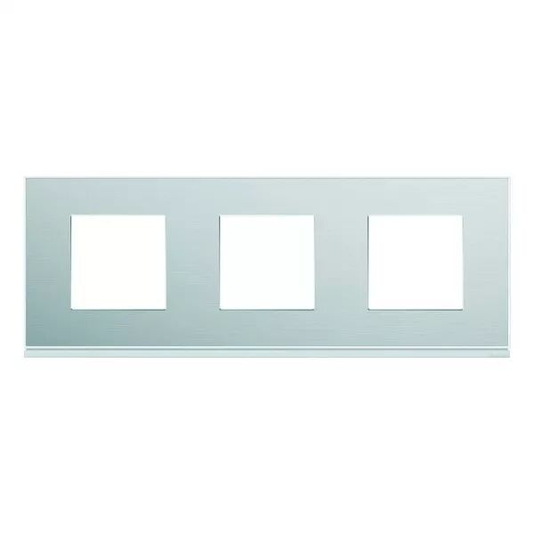 Plaque de finition Gallery 3 postes horizontale Aluminium entraxe 71 mm (WXP2013)