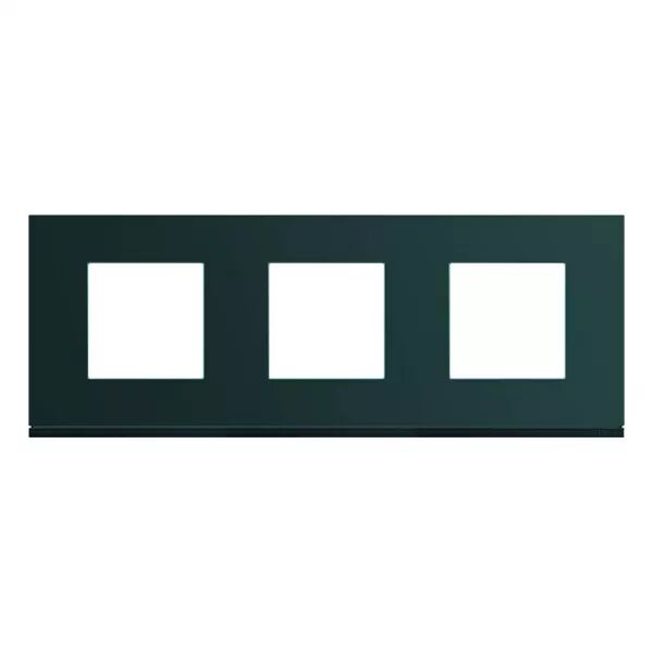 Plaque de finition Gallery 3 postes horizontale Anthracite entraxe 71 mm (WXP1013)