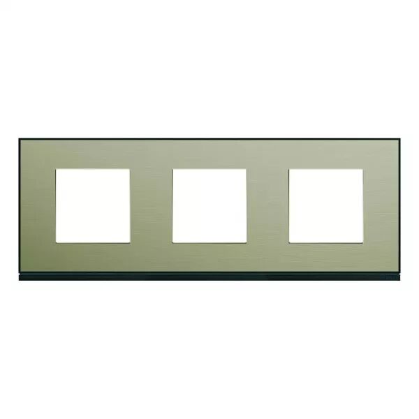 Plaque de finition Gallery 3 postes horizontale Bronze entraxe 71 mm (WXP2213)