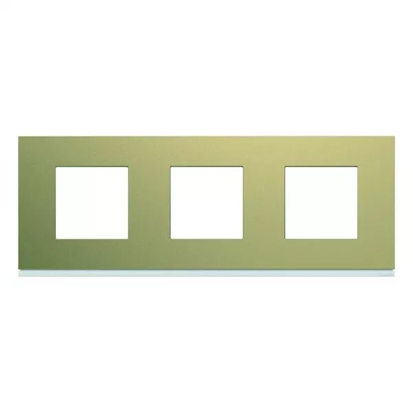Plaque de finition Gallery 3 postes horizontale Champagne entraxe 71 mm (WXP0413)