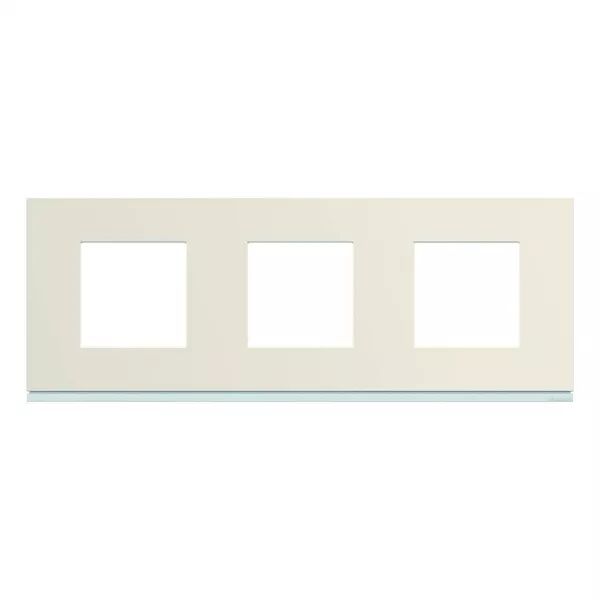 Plaque de finition Gallery 3 postes horizontale Dune entraxe 71 mm (WXP0313)