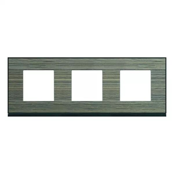 Plaque de finition Gallery 3 postes horizontale Pecan entraxe 71 mm (WXP2413)