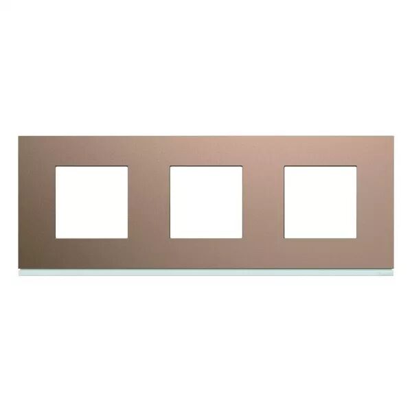 Plaque de finition Gallery 3 postes horizontale Ros� entraxe 71 mm (WXP0513)