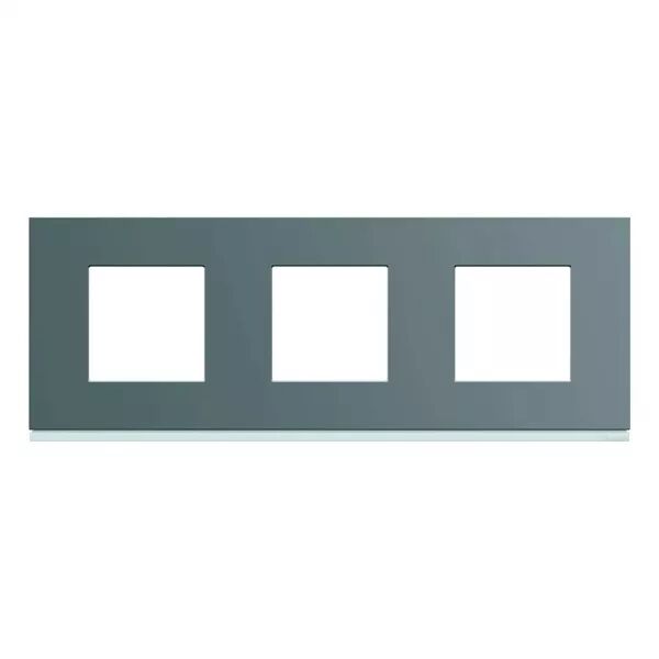 Plaque de finition Gallery 3 postes horizontale Taupe entraxe 71 mm (WXP0913)