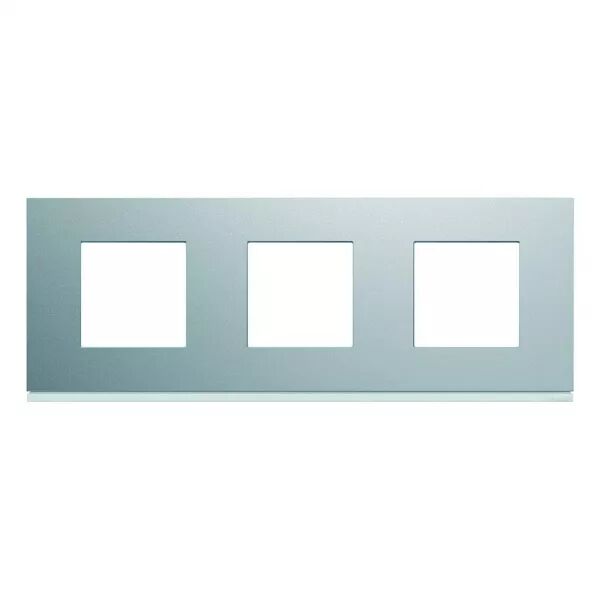 Plaque de finition Gallery 3 postes horizontale Titane entraxe 71 mm (WXP0113)