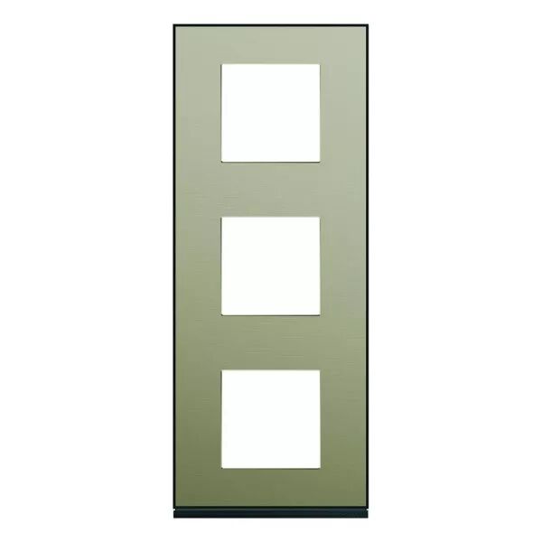 Plaque de finition Gallery 3 postes verticale Bronze entraxe 71 mm (WXP2243)