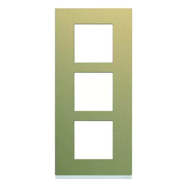 Plaque de finition Gallery 3 postes verticale Champagne entraxe 57 mm (WXP0423)