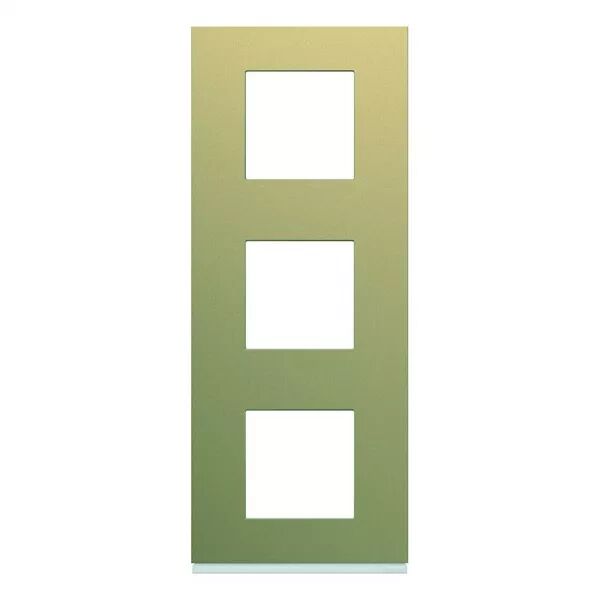 Plaque de finition Gallery 3 postes verticale Champagne entraxe 71 mm (WXP0443)