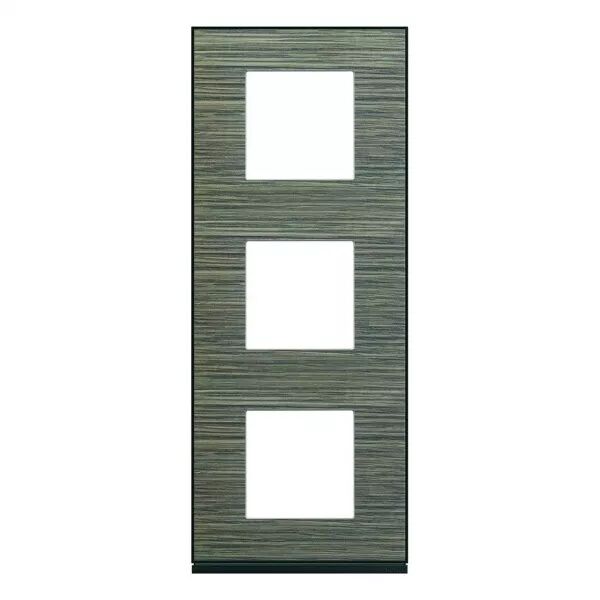 Plaque de finition Gallery 3 postes verticale Pecan entraxe 71 mm (WXP2443)