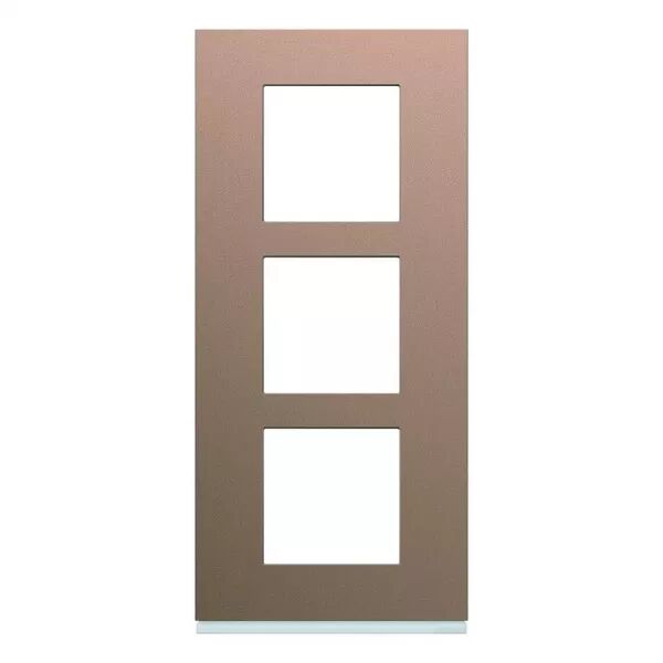 Plaque de finition Gallery 3 postes verticale Ros� entraxe 57 mm (WXP0523)
