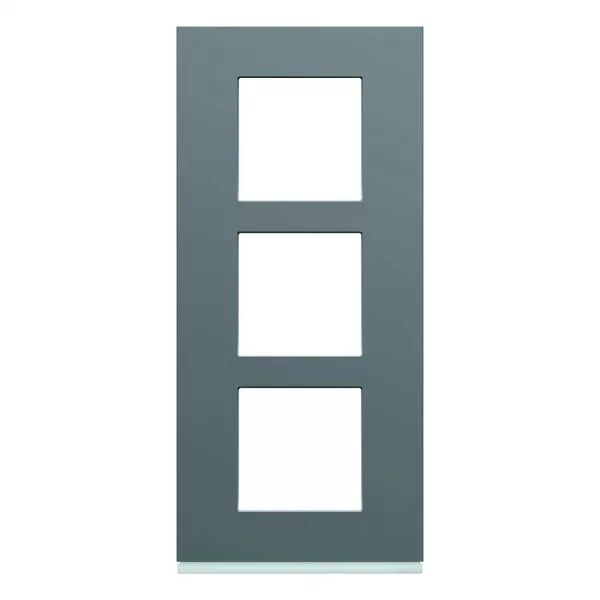 Plaque de finition Gallery 3 postes verticale Taupe entraxe 57 mm (WXP0923)