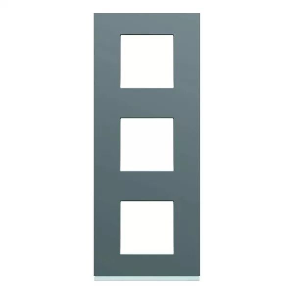Plaque de finition Gallery 3 postes verticale Taupe entraxe 71 mm (WXP0943)