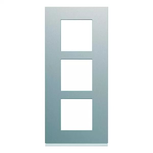 Plaque de finition Gallery 3 postes verticale Titane entraxe 57 mm (WXP0123)