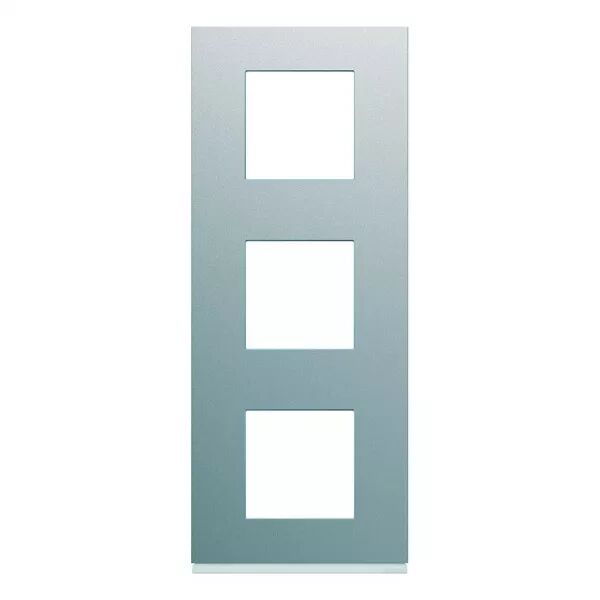Plaque de finition Gallery 3 postes verticale Titane entraxe 71 mm (WXP0143)