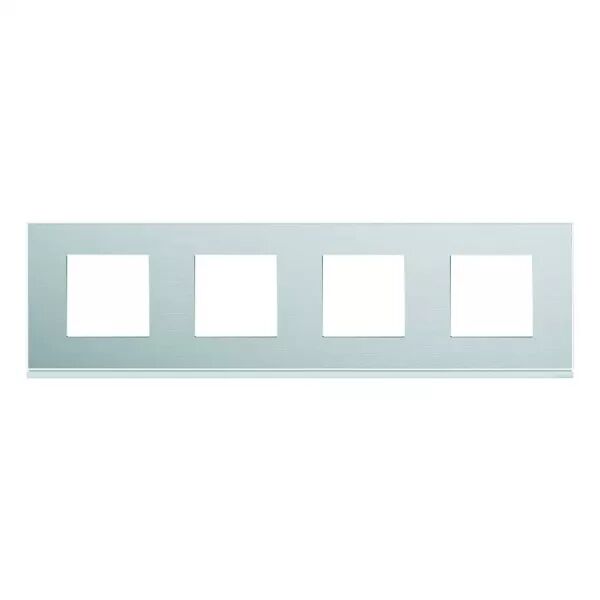 Plaque de finition Gallery 4 postes horizontale Aluminium entraxe 71 mm (WXP2014)