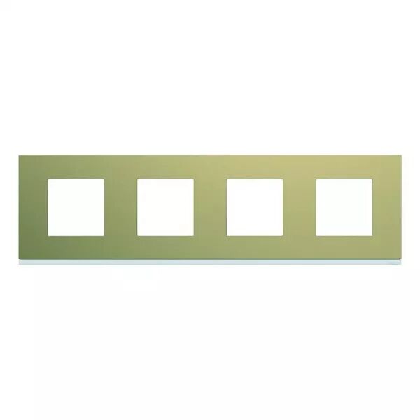 Plaque de finition Gallery 4 postes horizontale Champagne entraxe 71 mm (WXP0414)