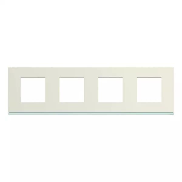 Plaque de finition Gallery 4 postes horizontale Dune entraxe 71 mm (WXP0314)