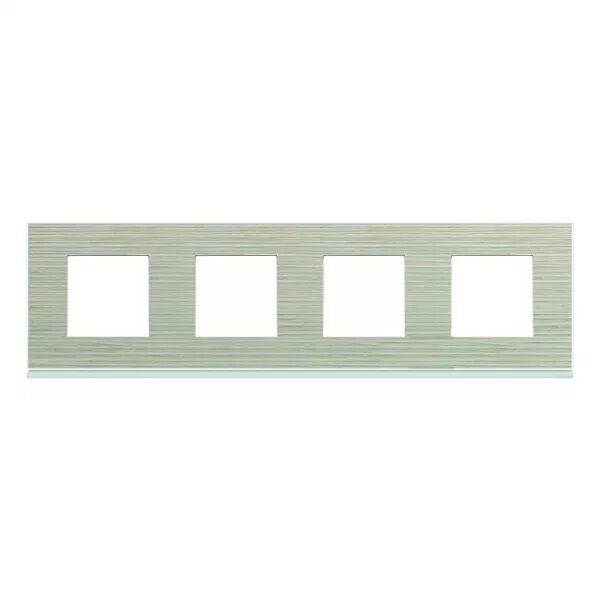 Plaque de finition Gallery 4 postes horizontale Latt� entraxe 71 mm (WXP2514)