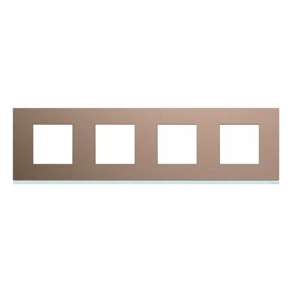 Plaque de finition Gallery 4 postes horizontale Ros� entraxe 71 mm (WXP0514)