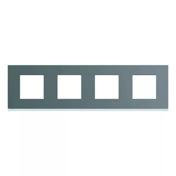 Plaque de finition Gallery 4 postes horizontale Taupe entraxe 71 mm (WXP0914)