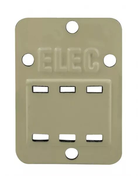 PLAQUETTE ALU 25X35 MM ESTAMP�E ELEC, EMPLACEMENT POUR 3 CARACT�RES. 25 PI�CES