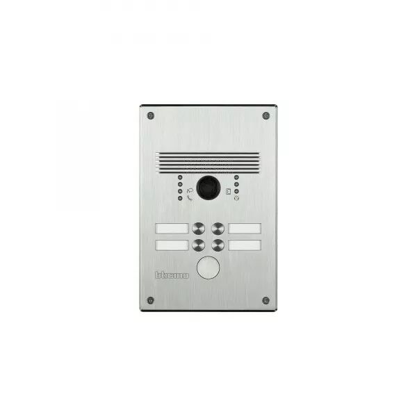PLATINE ANTIVANDALE � BOUTON POUSSOIR LINEA 300 POUR 2 � 4 APPELS FA�ADE ALU