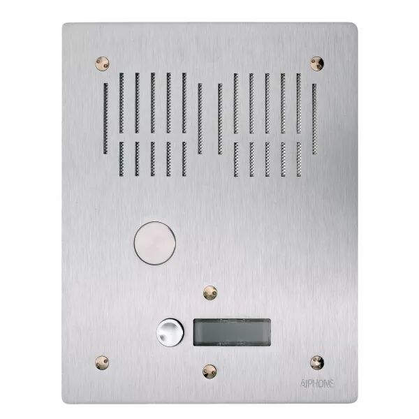 PLATINE AUDIO 1 BOUTON D\'APPEL, EN ALUMINIUM 4 MM, ENCASTR�E SUR 1 RANG�E