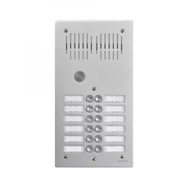 PLATINE AUDIO 12 BOUTONS D\'APPEL, EN ALUMINIUM 4 MM, ENCASTR�E SUR 2 RANG�ES