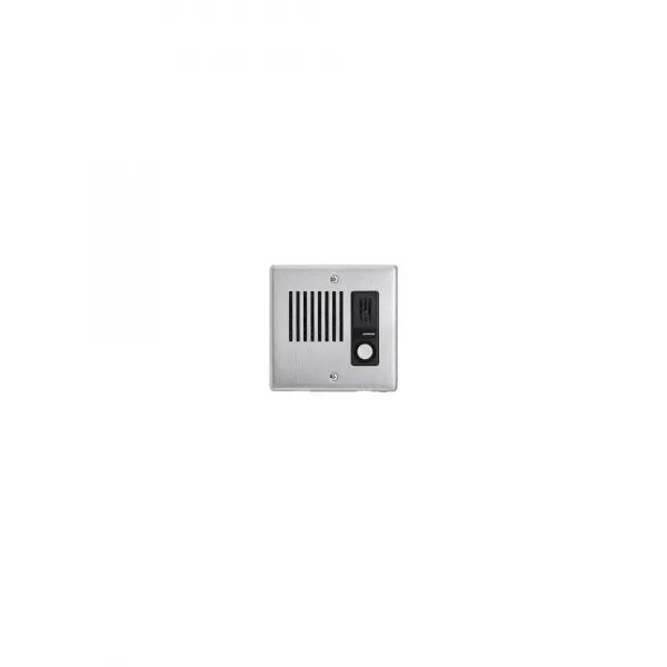 PLATINE AUDIO EN ACIER INOXYDABLE, POSE ENCASTR�E AVEC 1 BP SANS PORTE �TIQUETTE