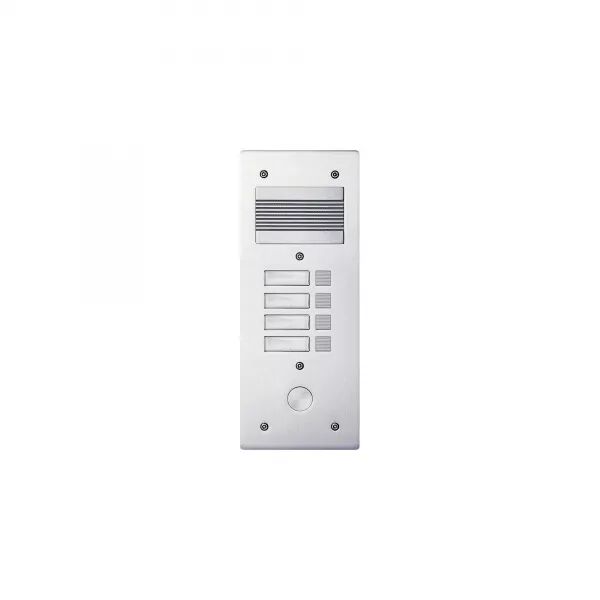 PLATINE DE RUE S�RIE 200 AUDIO �TROITE FA�ADE ALU 4MM 4 APPELS