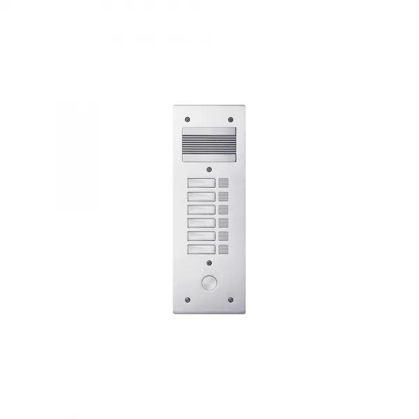 PLATINE DE RUE S�RIE 200 AUDIO �TROITE FA�ADE ALU 4MM 6 APPELS