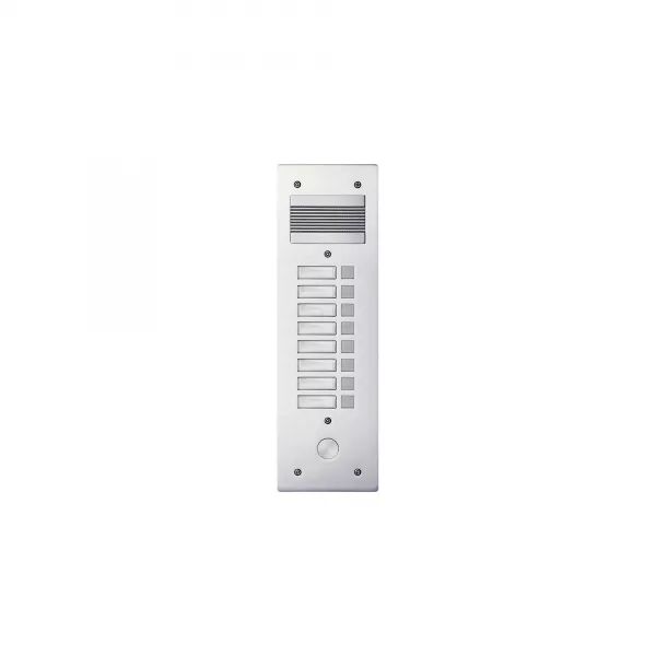 PLATINE DE RUE S�RIE 200 AUDIO �TROITE FA�ADE ALU 4MM 8 APPELS