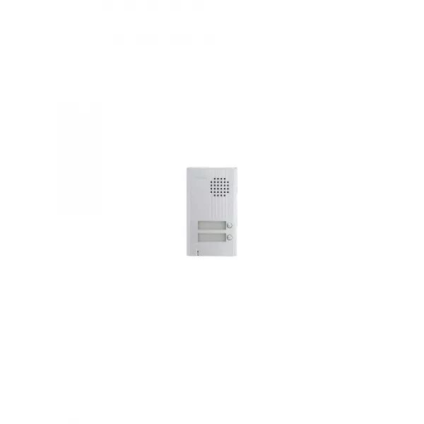 PLATINE SAILLIE 22 MM, 2 BOUTONS D\'APPEL, 2 FILS INT�GRAL, FA�ADE ALUMINIUM