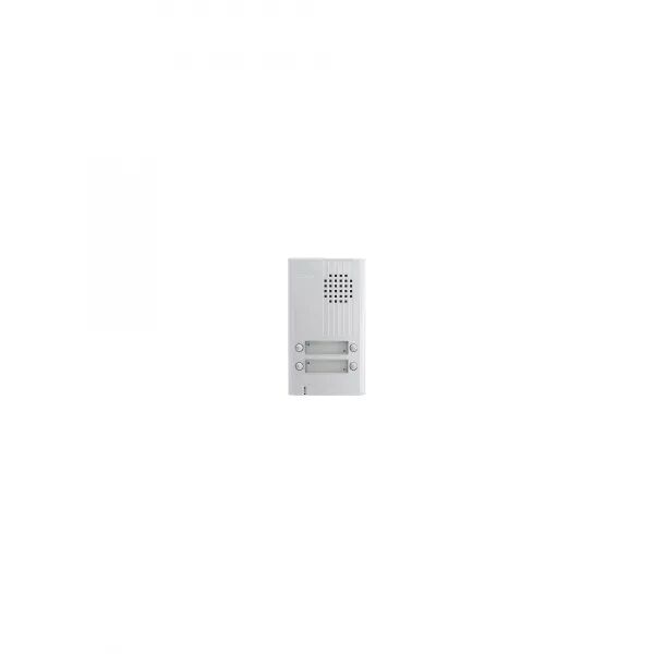 PLATINE SAILLIE 22 MM, 4 BOUTONS D\'APPEL, 2 FILS INT�GRAL, FA�ADE ALUMINIUM