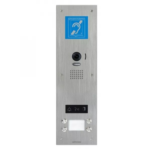 PLATINE VID�O INOX ENCASTR�E, 4 BP, PICTOS, SYNTH�SE VOCALE & BOUCLE MAGN�TIQUE