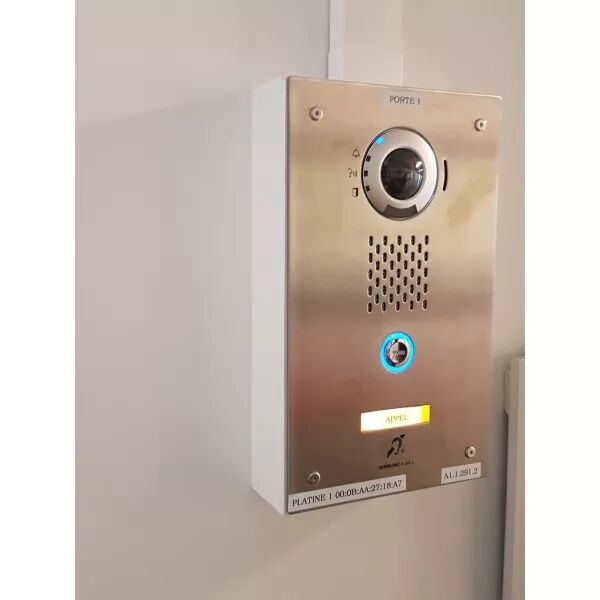 PLATINE VID�O IP ENC. INOX, 1 BP, SIP & ONVIF, PICTOS, S. VOCALE & B. MAGN�TIQUE