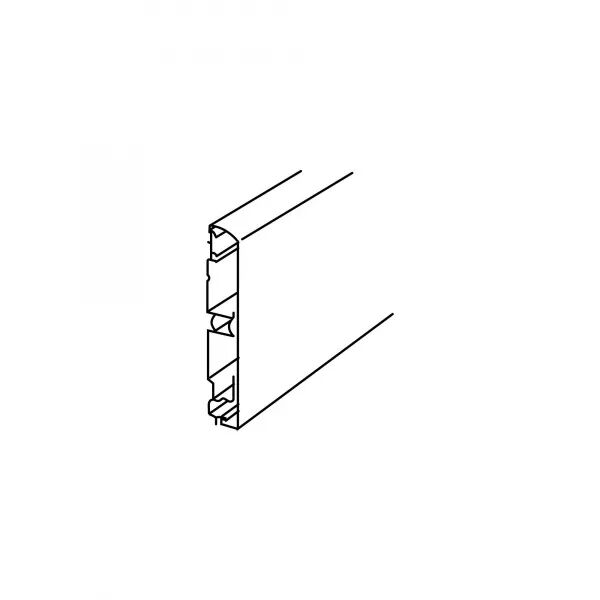 Plinthe Keva 125x20mm - Fond+couvercle - 2 compartiments-Longueur 2m-Blanc Artic