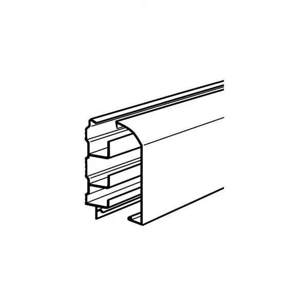 Plinthe Keva 80x20mm - Fond+couvercle - 3 compartiments -Longueur 2m-Blanc Artic