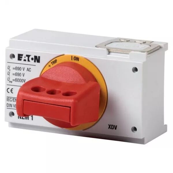 Poign�e rotative pour m�canisme inverseur, rouge-jaune, verrouillable, taille 1 (260135)
