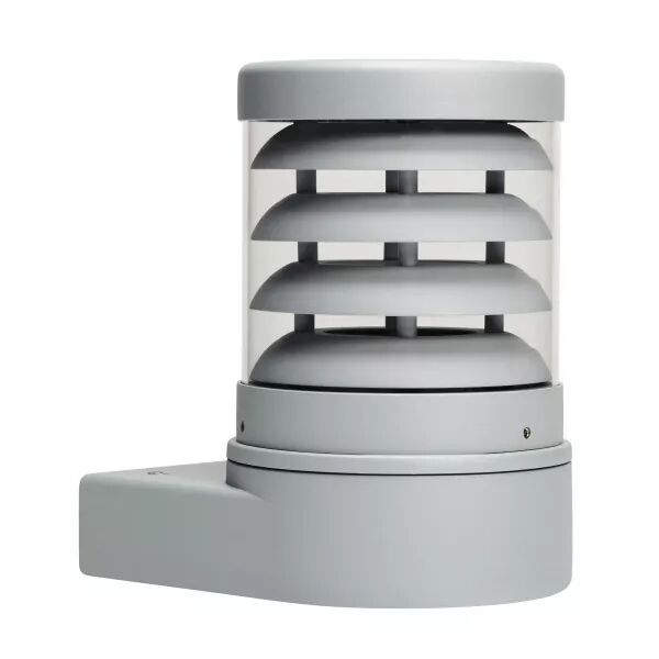 POLO - APPLIQUE MUR EXT. IP44 IK07, GRIS RAL9006, E27 70W MAX., LPE NON INCL.
