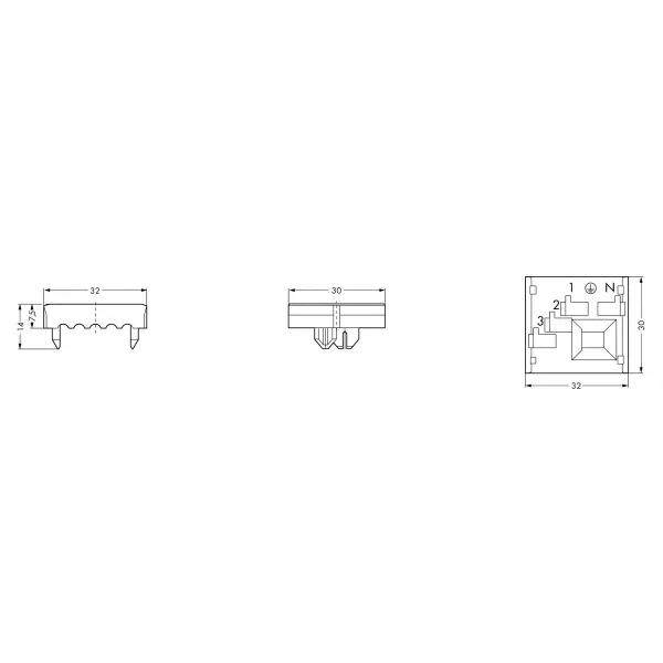 PORTE-COND 2,5 mm� /QUEUE ARONDE/p�les /INF (267-143)