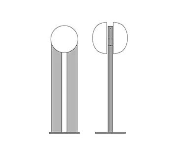 POTEAU DOUBLE X TONDI NERO - 000500                                    -
