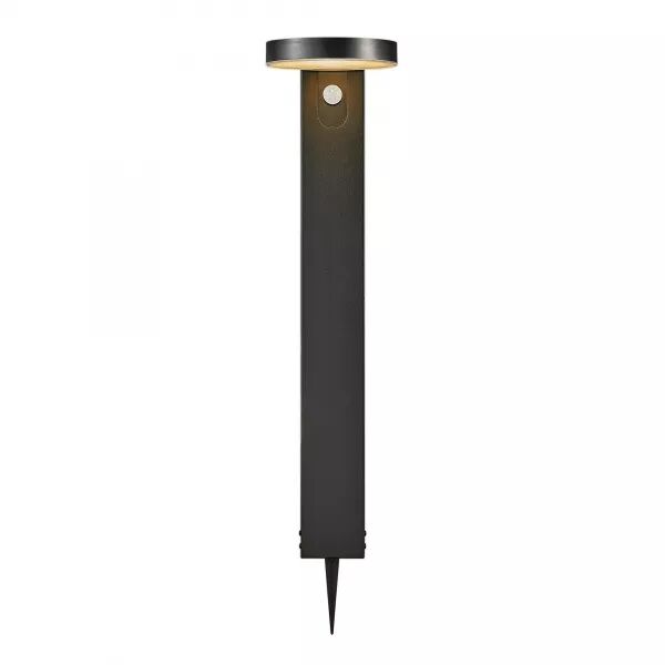 POTELET - RICA ROND - ACIER INOXYDABLE - NOIR - SOLARLED