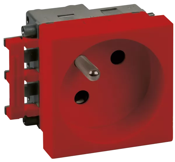 Prise 2P+T  rouge compl�te (61409)