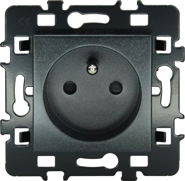Prise 2P+T anthracite (61960)