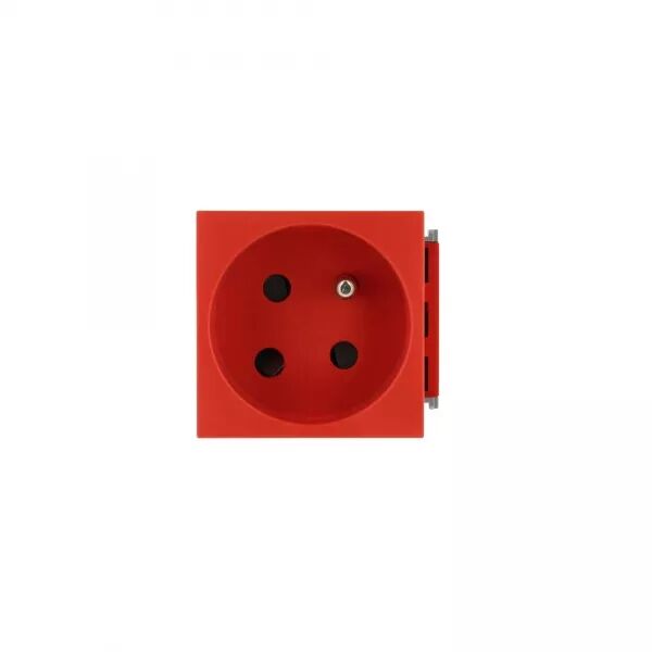 Prise 2P+T juxtapos�e Logix � d�trompage - 2 modules - 16A - 250V - Rouge